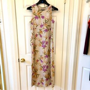 Sleeveless Linen floral maxi dress